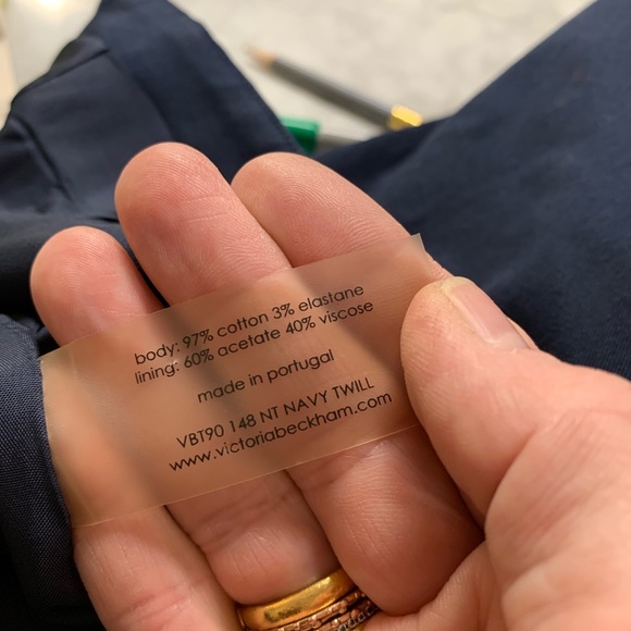 Victoria Beckham Navy Mock Neck Sleeveless Top - Picture 8 of 8